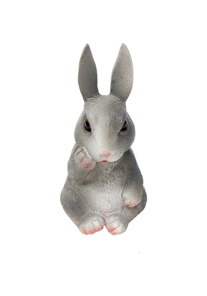DAISO Grey Rabbit Gardening Ornament - Image 1